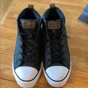 Black and Brown Chuck Taylor mid Converses